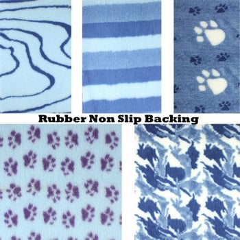 XL Blue Rubber NonSlip Fleece Bedding 60x40" (150x100cm) 1300gm
